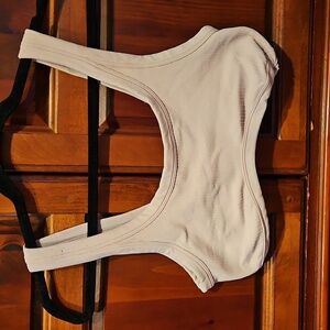 PINK by Victoria's Secret Pale Pink Ribbed Sports Bra, Sz L